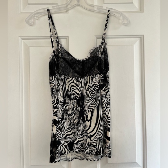 🚦 NWT 7 For All Mankind LA Zebra Floral Lace Trim V-neck Camisole XS - Picture 8 of 14